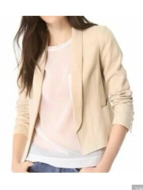 Vince Blazer - beige natural linen blend open front fully lined